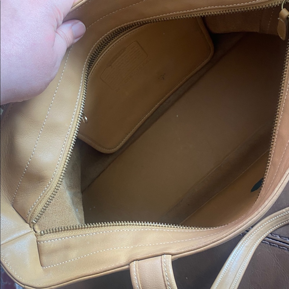 Coach Tan Leather Tote Bag - Picture 7 of 14